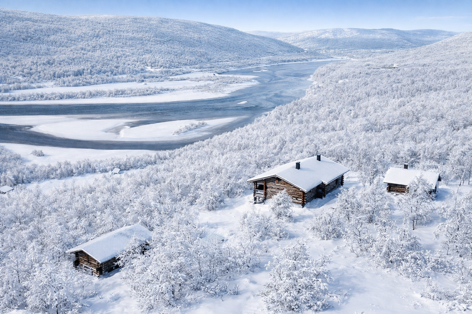 Winter aerial of the property