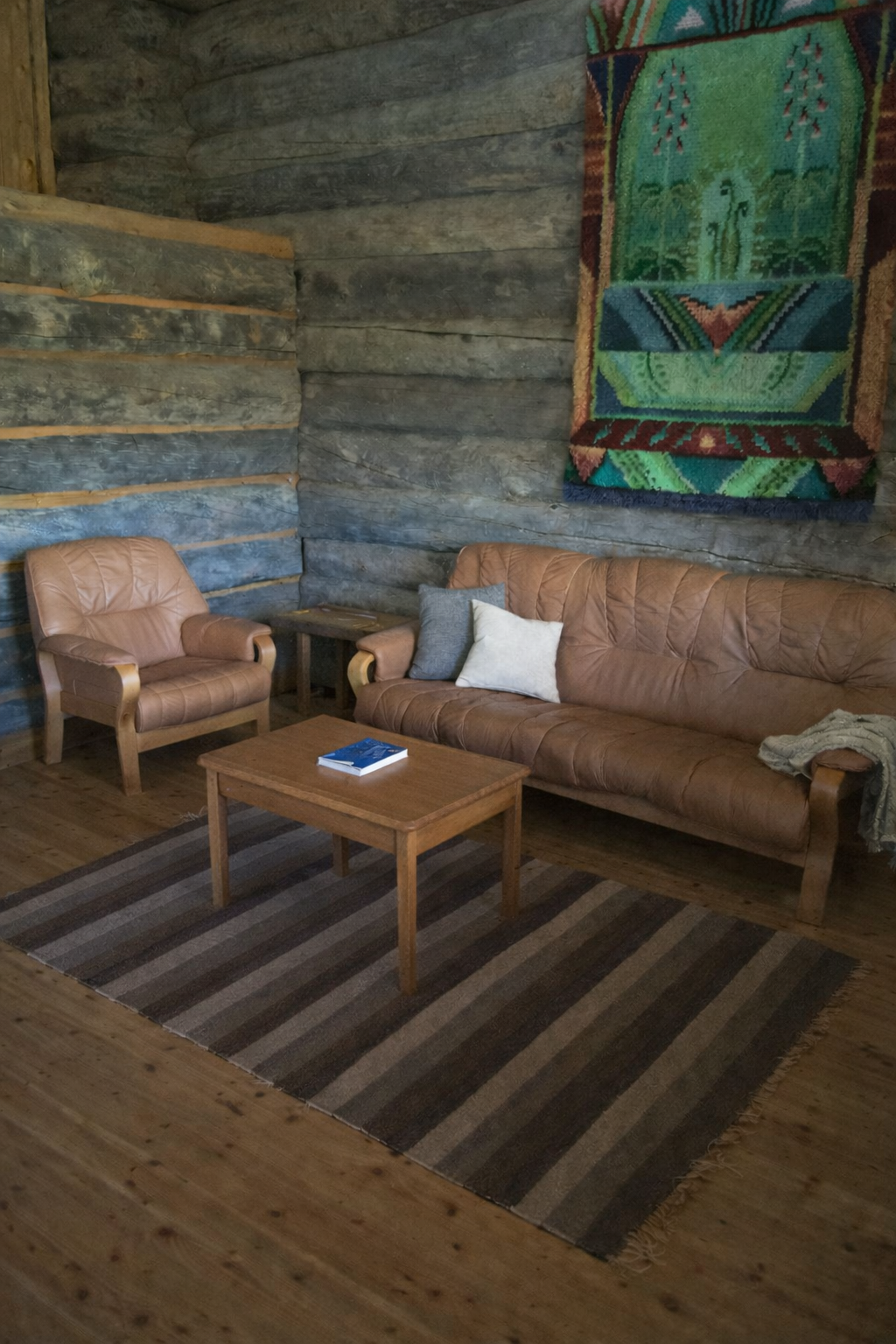 Living room couch and seating area