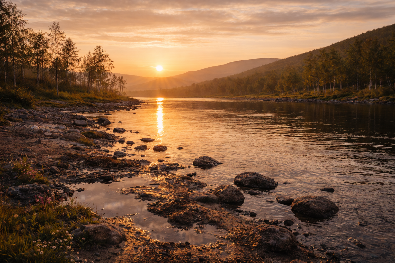 River with rocky shoreline